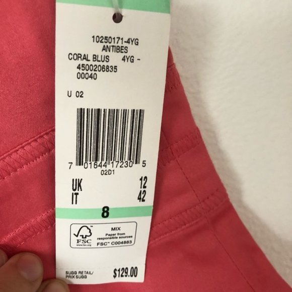 AK Anne Klein stretch ruffle sleeve dress NWT 8 US Coral - Picture 3 of 4